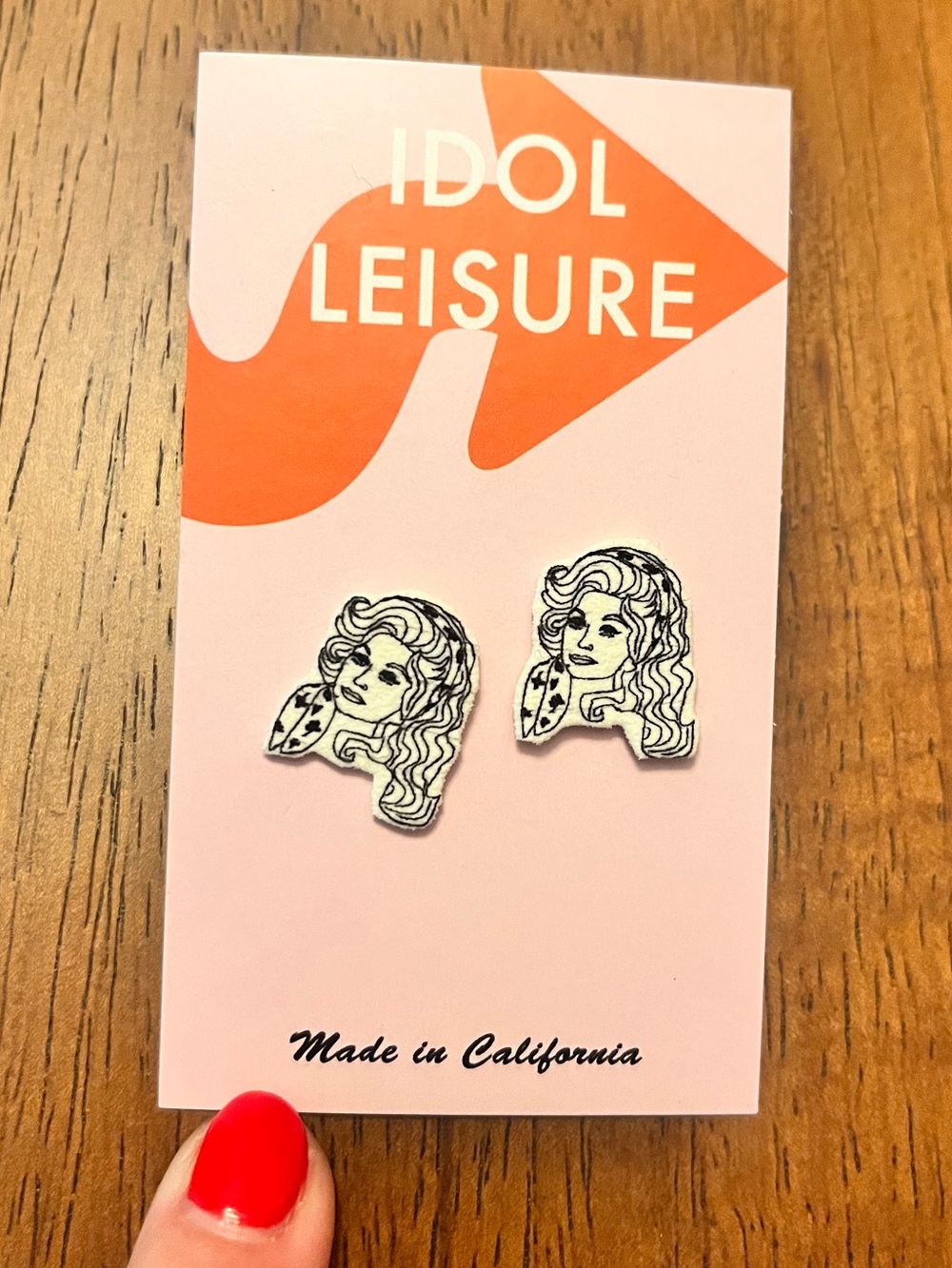 Idol Leisure White & Black Dolly Parton Stud Earrings